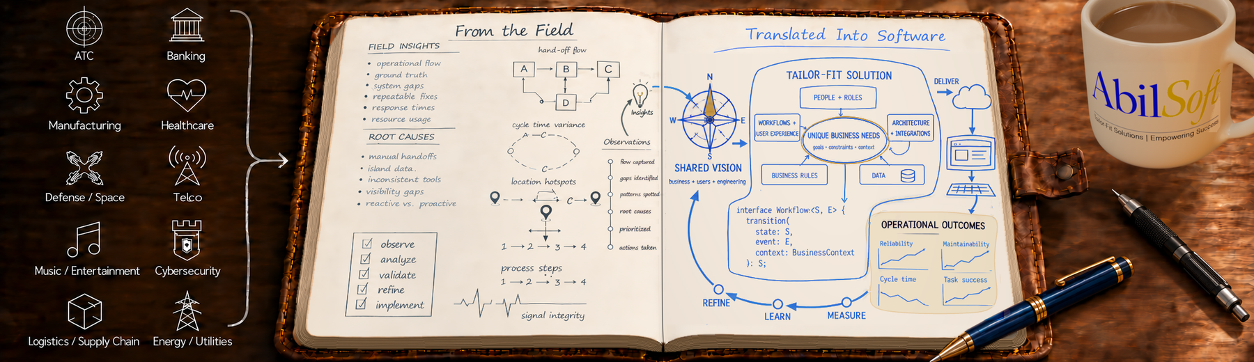 Field observations translated into tailor-fit software